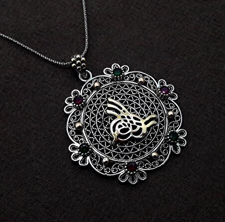 Tuğra Model Midyat Telkari El İşçiliği Gümüş Bayan Kolye