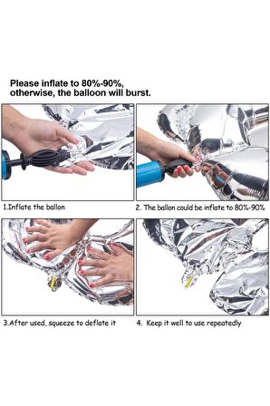 Folyo Balon 4 Rakamı Helyum Balon 40 Cm Mavi Renk