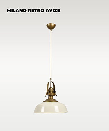 Milano Retro Avize Beyaz / Metal - E27 Duylu