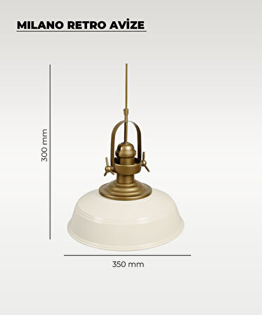 Milano Retro Avize Beyaz / Metal - E27 Duylu