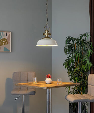 Milano Retro Avize Beyaz / Metal - E27 Duylu