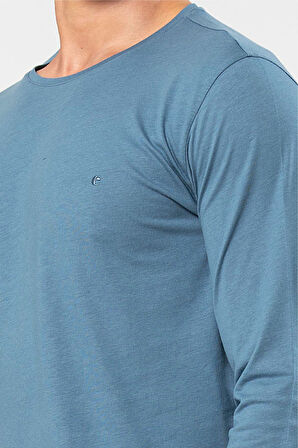 Cacharel Erkek Bisiklet Yaka Uzun Kollu Modal Pijama Takımı 2244/İndigo