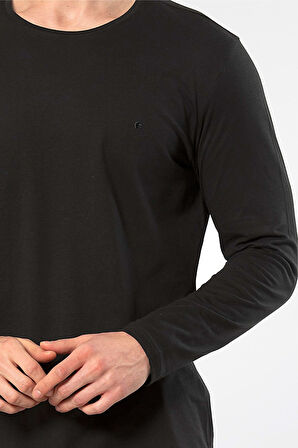 Cacharel Erkek Bisiklet Yaka Uzun Kollu Modal Pijama Takım 2244/Siyah