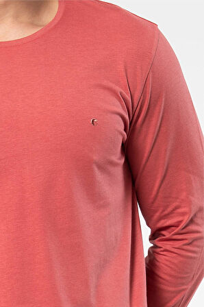 Cacharel Erkek Bisiklet Yaka Uzun Kollu Modal Pijama Takımı 2244/Mercan