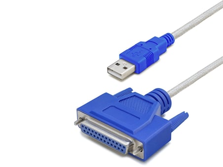 Evimdeyokyok Usb To Paralel (Lpt) Yazıcı Dönüştürücü Kablosu 1.3 Metre Gümüş Örgülü Silver Mavi