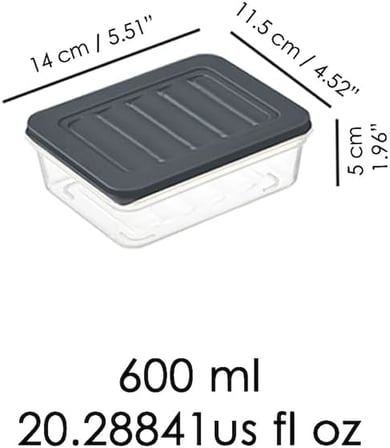 Orret Home 4 Adet Buzdolabı Organizeri, Buzdolabı İçin Çok Amaçlı Saklama Kabı, Fresh Box, Şeffaf ve Ayarlanabilir, Gıdaları Taze Tutma Özelliği, Mutfak Düzenleyici (600 Ml)