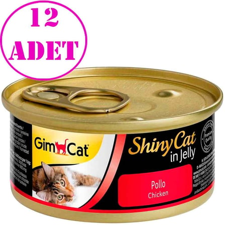 gimcat shiny cat jel i̇çinde tavuklu kedi konservesi 70 gr 12 ad