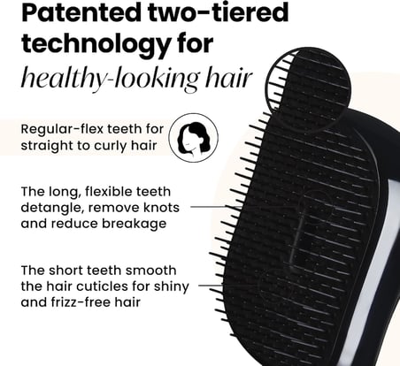 Tangle Teezer Compact Styler Rose Gold Black Saç Fırçası -Seyahat ve Çanta Boy Tarak