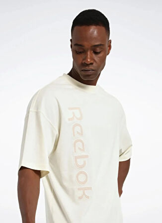 Reebok LC 1012 GARMEN ACT TEE Bej Yuvarlak Yaka Regular Fit Düz Erkek T-Shirt