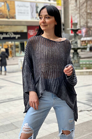 Yıkamalı Cepli Salaş File Bluz