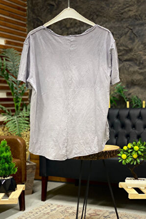 Ağaç Baskı Kısa Kol Penye Tshirt