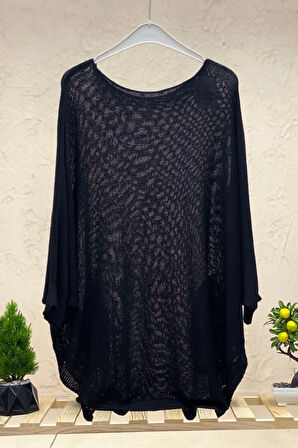 Yarasa Çift Cepli Merserize Tunik Bluz