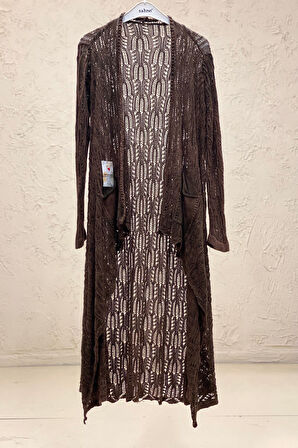 Ajurlu Asimetrik Merserize Uzun Hırka