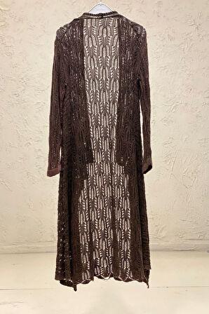 Ajurlu Asimetrik Merserize Uzun Hırka