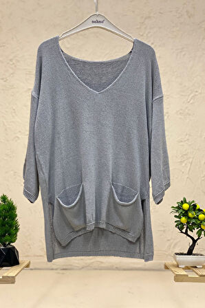 V Yaka Celpli Oversize Merserize Bluz