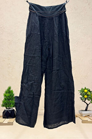 İtalyan Bol Paça İthal Keten Pantolon