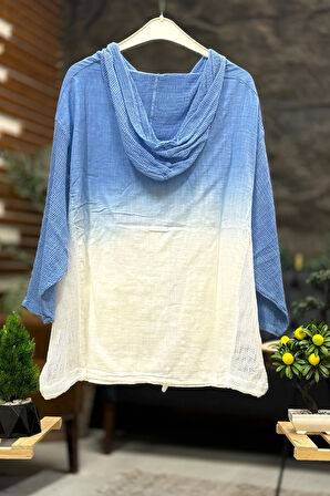 Batik Desen Kapşoınlu File Garnili Ceket