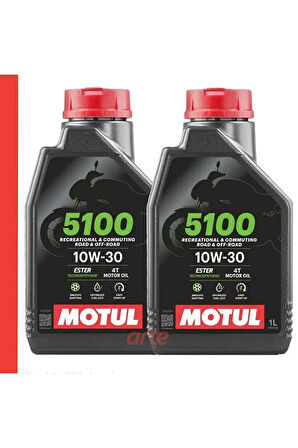 Motul 5100 10W-30 4T Motosiklet Motor Yağı – 3 Adet x 1 Litre | Yeni Tarihli | Yarı Sentetik