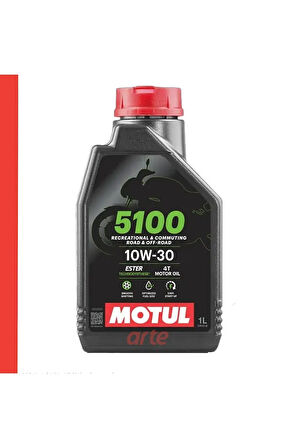 Motul 5100 10W-30 4T Motosiklet Motor Yağı – 3 Adet x 1 Litre | Yeni Tarihli | Yarı Sentetik