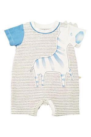 Erkek Bebek Tulum Yazlık Zebra Desen