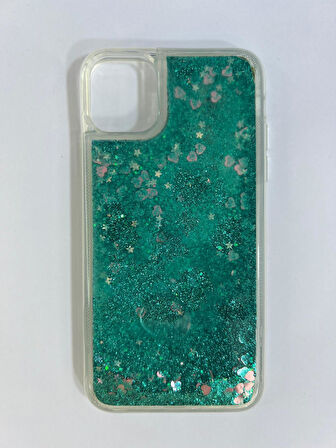 ARMORİX İPHONE 11 SULU SİMLİ KALPLİ YEŞİL SERT KAPAK