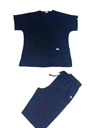 Makara V Yaka Kadın Yarasa Kol Doktor Hemşire Cerrahi Takım Üniforma