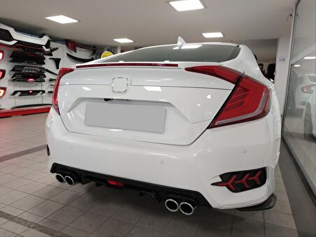 CIVIC 2016-2021 IÇIN UYUMLU  FC5 HİBRİD LED SPOILER BOYASIZ