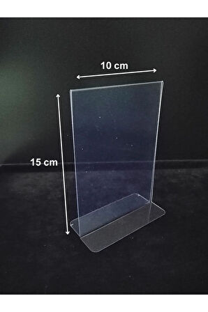 5 Adet Pvc Broşürlük Menülük Etiketlik 10x15 Cm Tutucu Dik Çift Yön A6 Masaüstü Föylük
