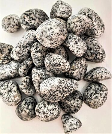 Benekli Taş 1 KG 2-4 CM Siyah Beyaz Benekli Taş Granit Dolomit Taş Dekoratif Taş Bahçe Dekor Taşı
