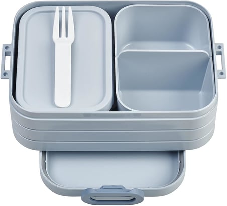 Yemek kutusu Take A break midi – bölmeli beslenme kutusu – 4 tereyağı ekmeği için uygundur – 900 ml – Nordic blue