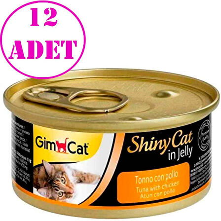Gimcat Shiny Cat Jel İçinde Ton Balıklı ve Tavuklu Konserve 70 gr 12 AD