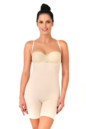 TEN MI Emay 2758 Lazer Kesim Göğsü Açık Boxer  Korse