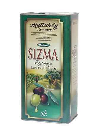 Soğuk Sıkım Sızma Zeytinyağı 5 lt Teneke