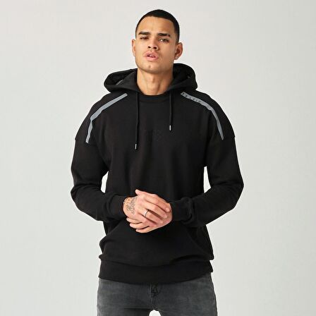 Reflektör Oversize Hoodie - Siyah