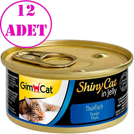 Gimcat Shiny Cat Jel İçinde Ton Balıklı Kedi Konservesi 70 gr 12 AD