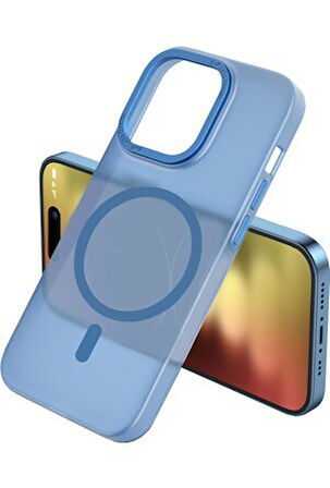 ARMONİX IPHONE 14 PRO MAT MAVİ MAGSAFELİ KILIF