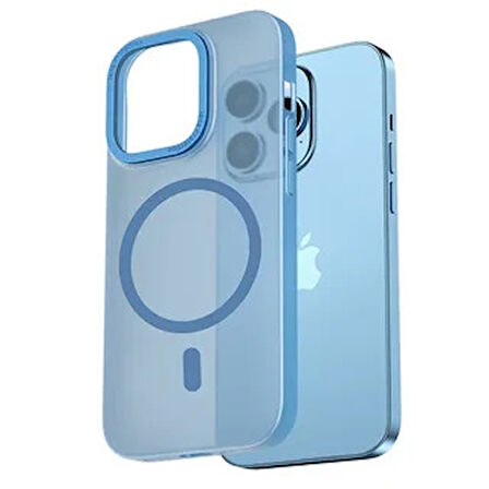 ARMONİX IPHONE 14 PRO MAT MAVİ MAGSAFELİ KILIF