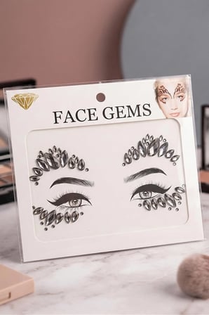 Gece Yıldızı - Kendinden Yapışkanlı Antrasit Yüz Taşları Face Gems