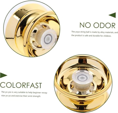 Metal Yoyo Oyuncak Extra Rulmanlı Profesyonel Yo-Yo Oyuncağı Unresponsive Yoyo Gold