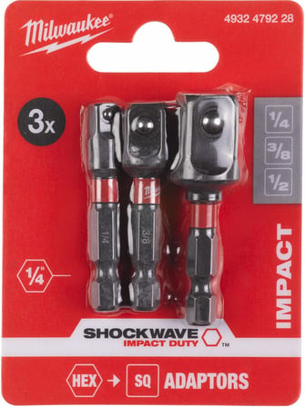 Milwaukee Shockwave Darbe Soket Adaptör Seti (3 adet)