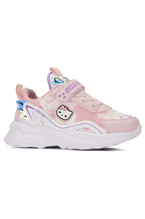 Günlük Kız Çocuk Sneaker Lastik Bağcık Hologram Cırt Hafif Hello Kitty Nefes Alabilen Ayakkabı 2014