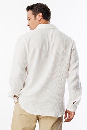Oversize Basic Erkek Müslin Gömlek ERKEK-MÜSLİN-GÖMLEK