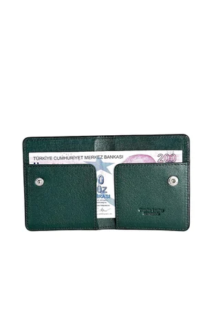 Ancora Leather Hakiki Deri Para Bölmeli Çıtçıtlı Portföy-Unisex-26210