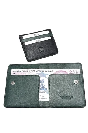 Ancora Leather Hakiki Deri Para Bölmeli Çıtçıtlı Portföy-Unisex-26210