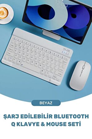  Ultra İnce Taşınabilir Kablosuz Bluetooth Klavye Mouse Seti