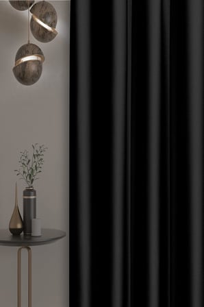 DE'VOR PERDE Yüksek Kaliteli%100 Işık Geçirmez Blackout Fon Perde, Termal Karartma Güneşlik Perde,Siyah 200 X 250