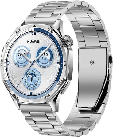 Huawei Watch GT 5 46 mm/GT5 Pro ile Uyumlu Kayış, Paslanmaz Çelik Kayış [Aşınmaya Dayanıklı] [Şık] Yedek Kayış, Gümüş, für Huawei Watch GT 5 46mm/GT5 Pro, Klasik
