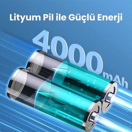150PSI 4000mAh Şarjlı Taşınabilir Hava Pompası Araç Lastik, Bisiklet, Top Şişirme (Powerbank+Led Lamba+Lcd Ekran)