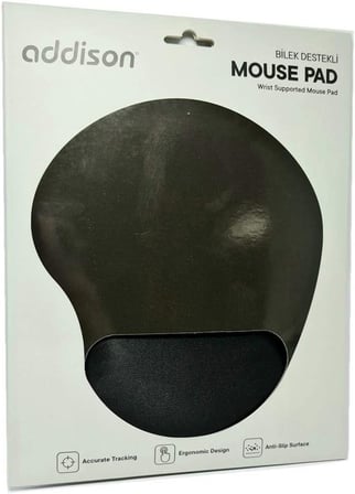 300521 Bileklik Destekli Siyah Mouse Pad