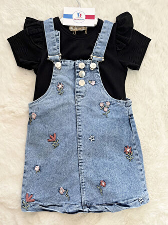 Çiçek Baskılı Badili Salopet Elbise